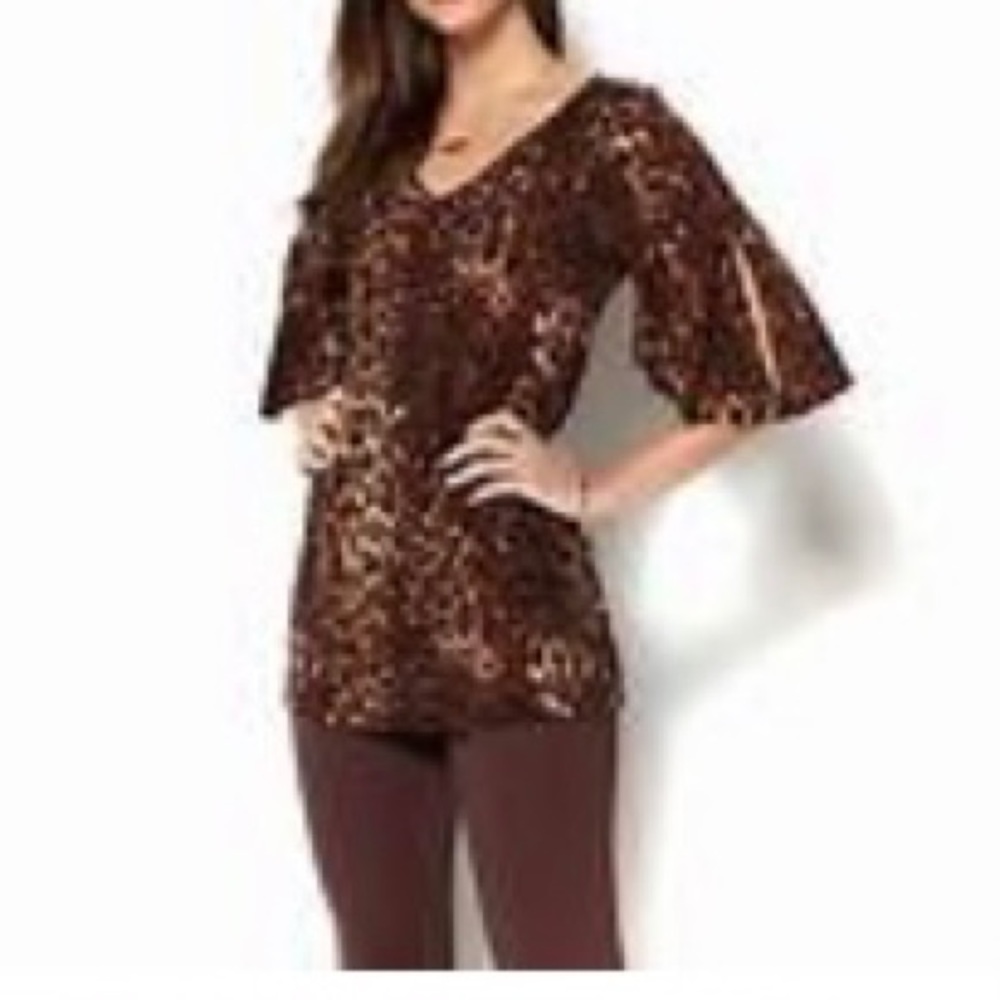 Iman Leopard Print Top Size 2X